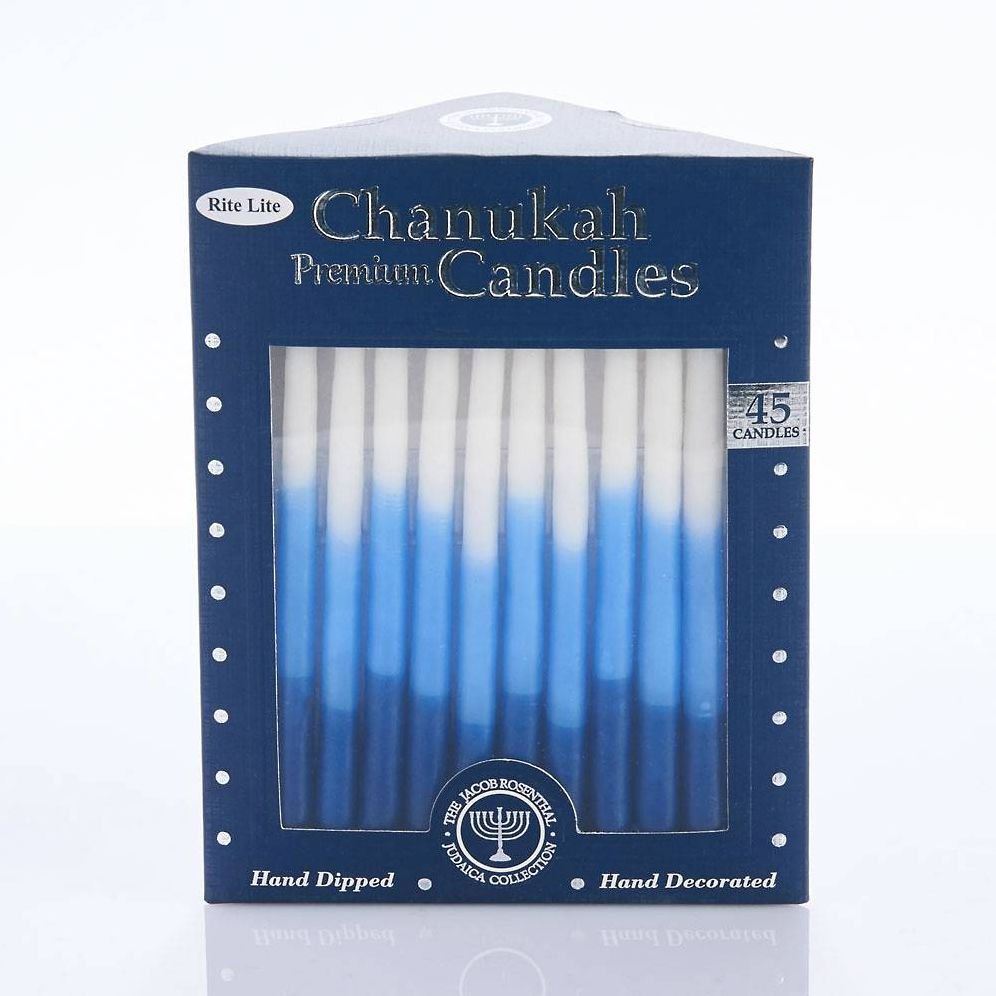Premium Chanukah Candles Blue Light Blue & White