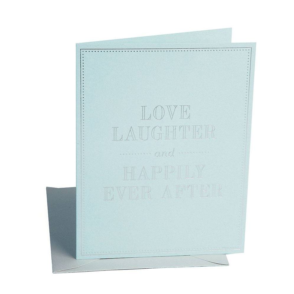 Love Laughter Foil on Pool Wedding Card