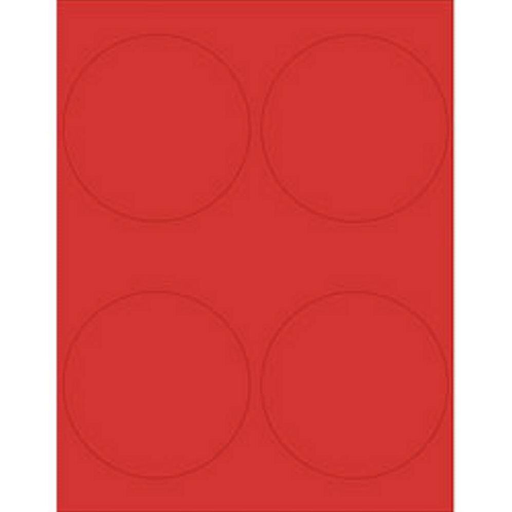 Red 4 Inch Round Printable Labels
