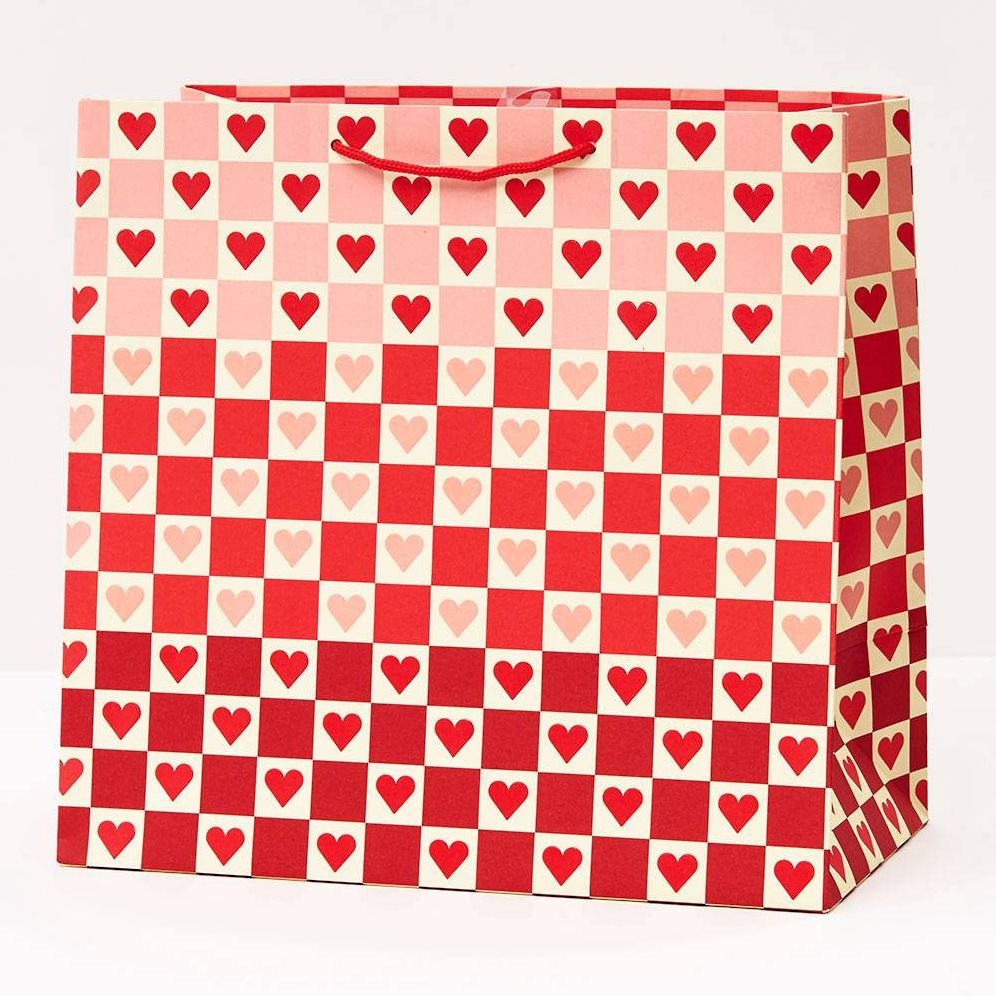 Checkered Heart Large Gift Bag
