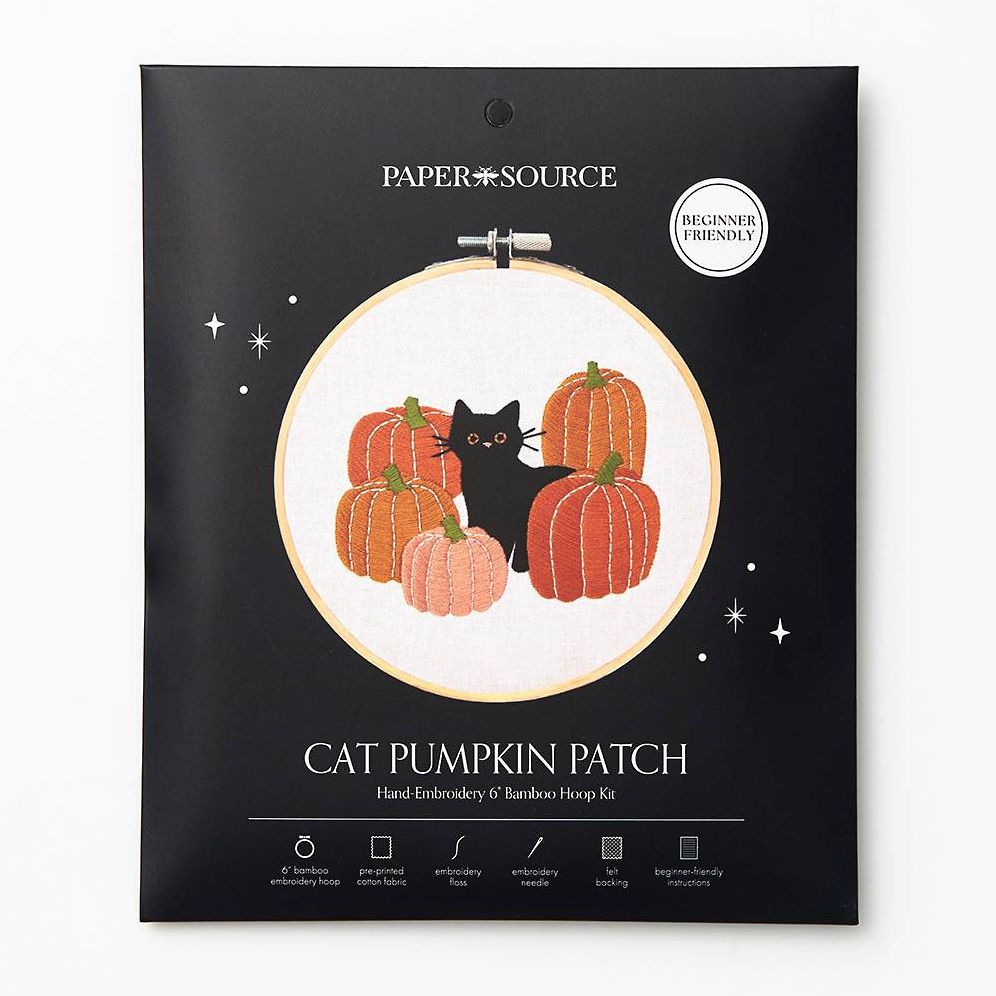 Cat Pumpkin Patch Embroidery Kit