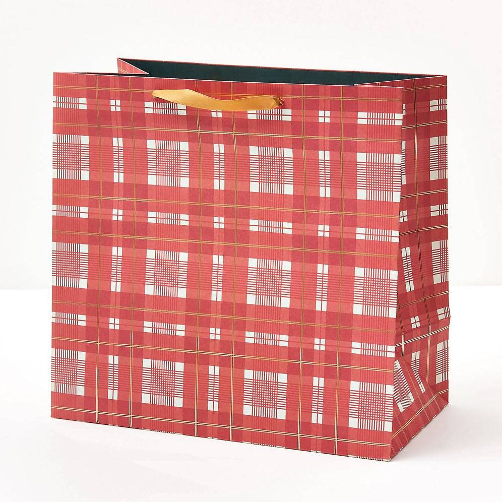 Red & Green Large Plaid Gift Bag