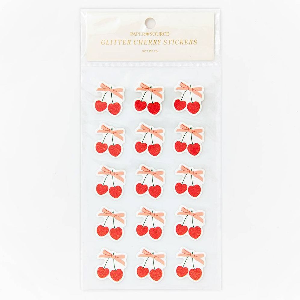 Chunky Glitter Cherry Stickers