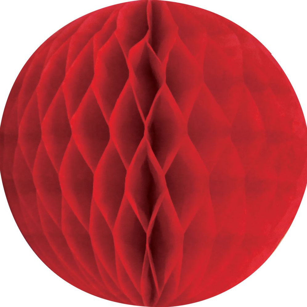 Red Lrg Paper Honeycomb Sphere
