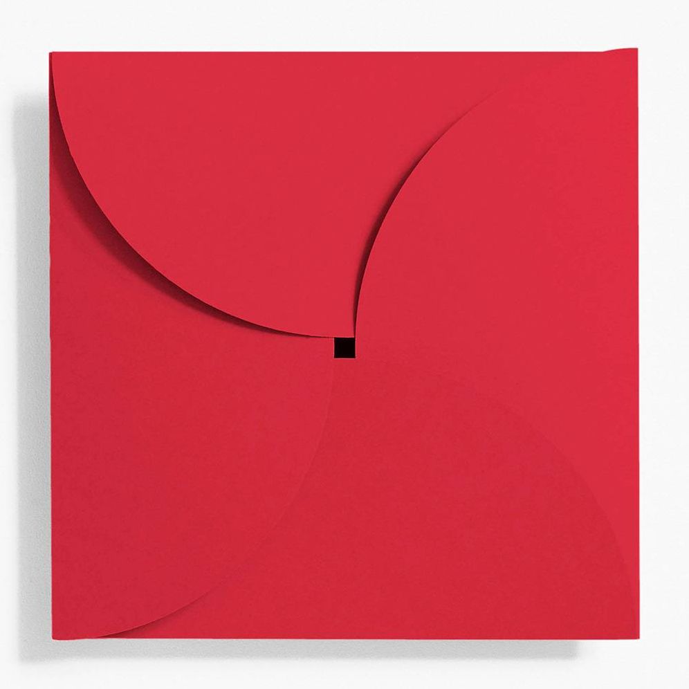 5.25" Square Red Petal Envelopes