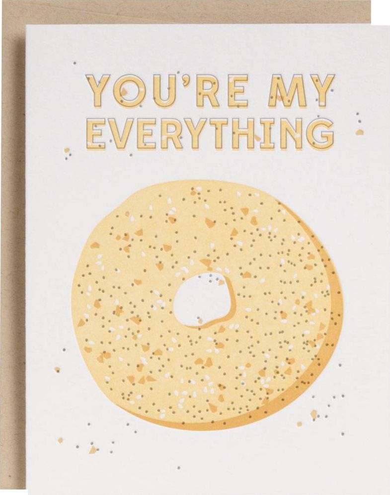 You're My Everything Bagel Love Card