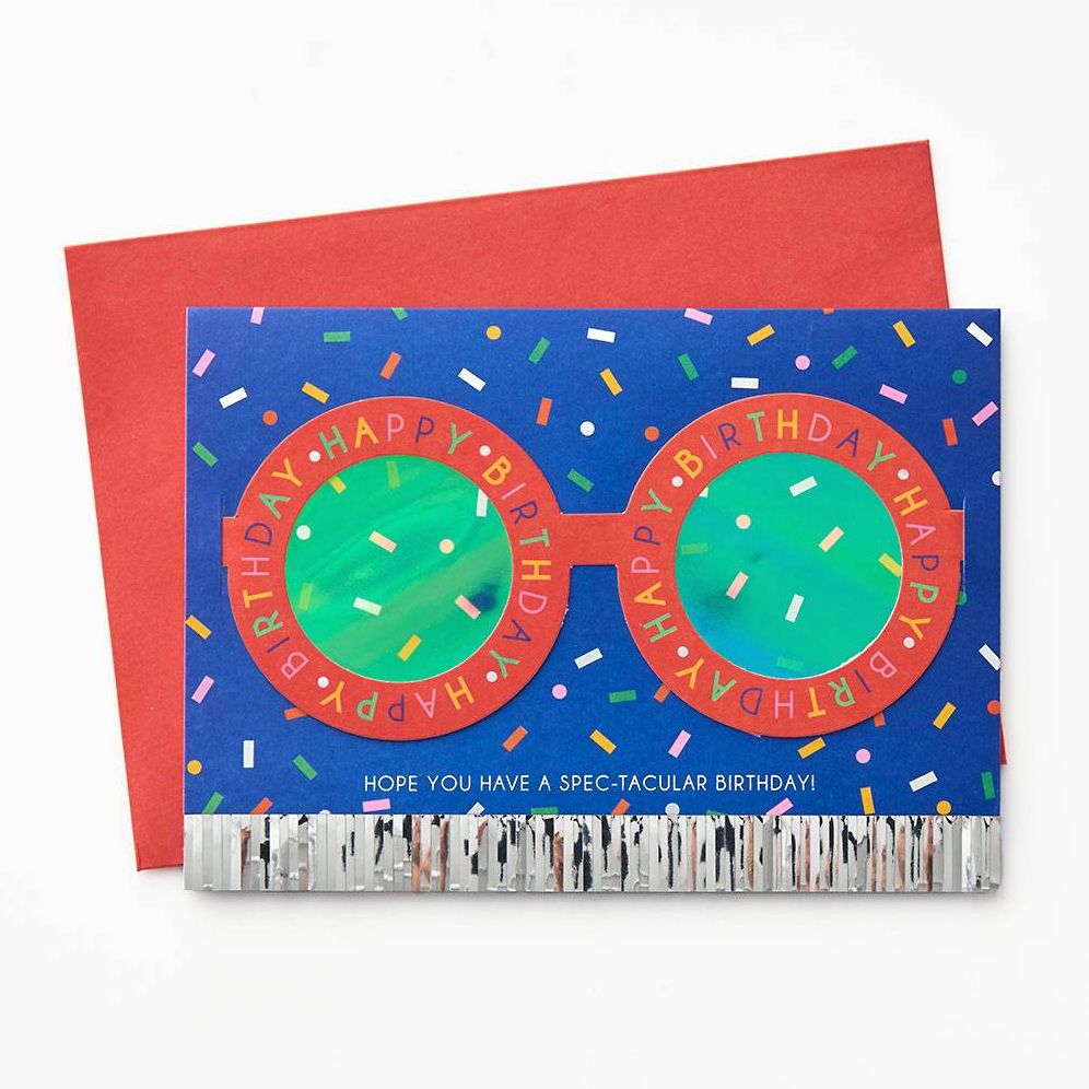 BDAY OFF/EMBL A6 Diecut Holo Birthday Glasses FLD