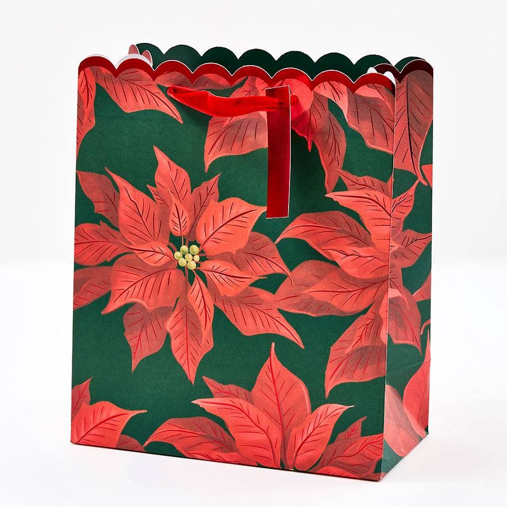 Elegant Poinsettias Medium Gift Bag