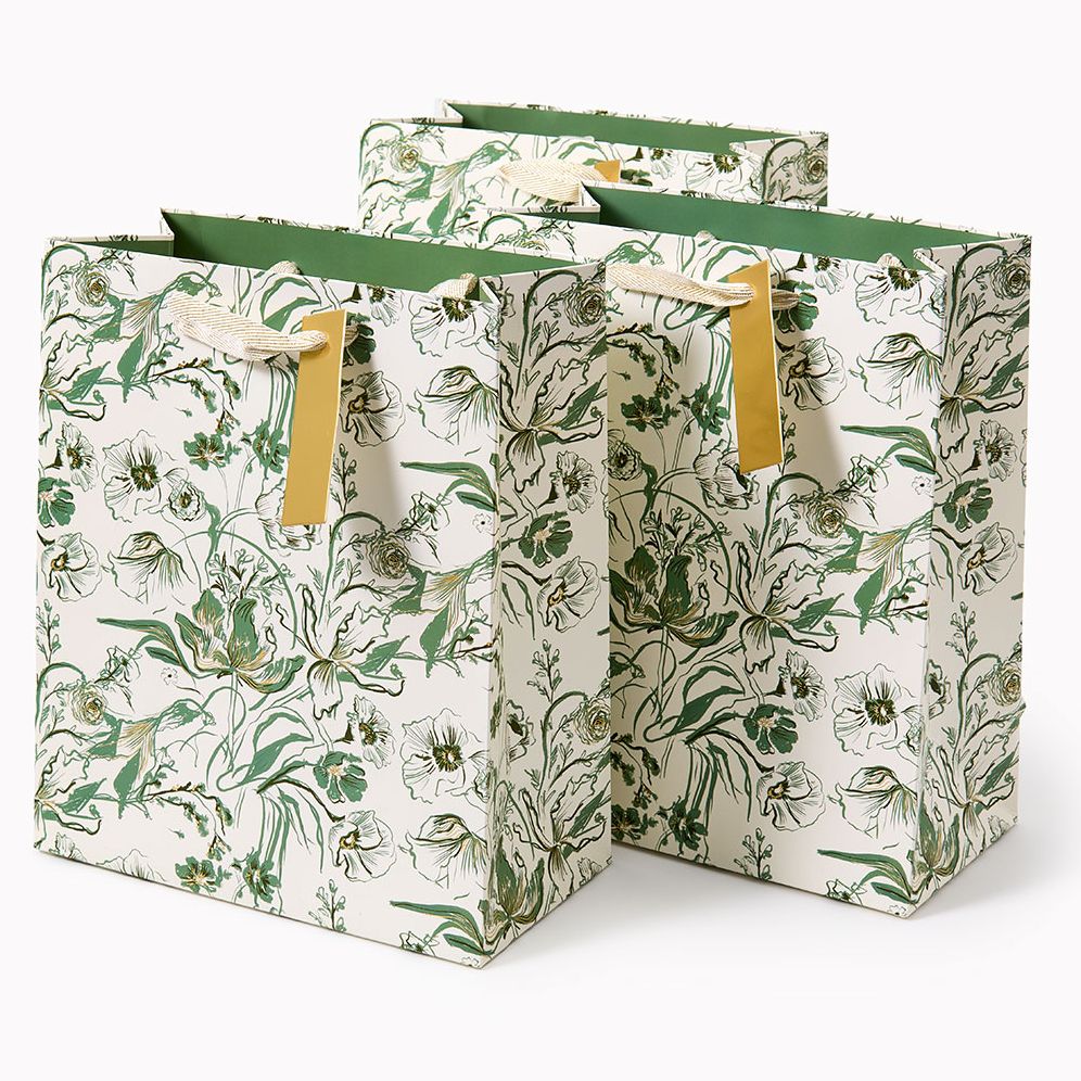 Medium Romantic Greenery Gift Bags Set of 3
