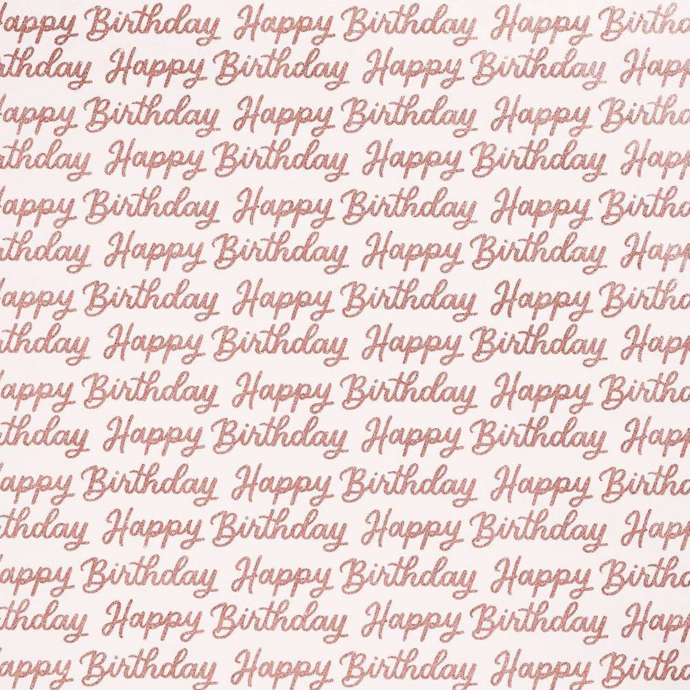 Pink Glitter Happy Birthday Wrapping Paper
