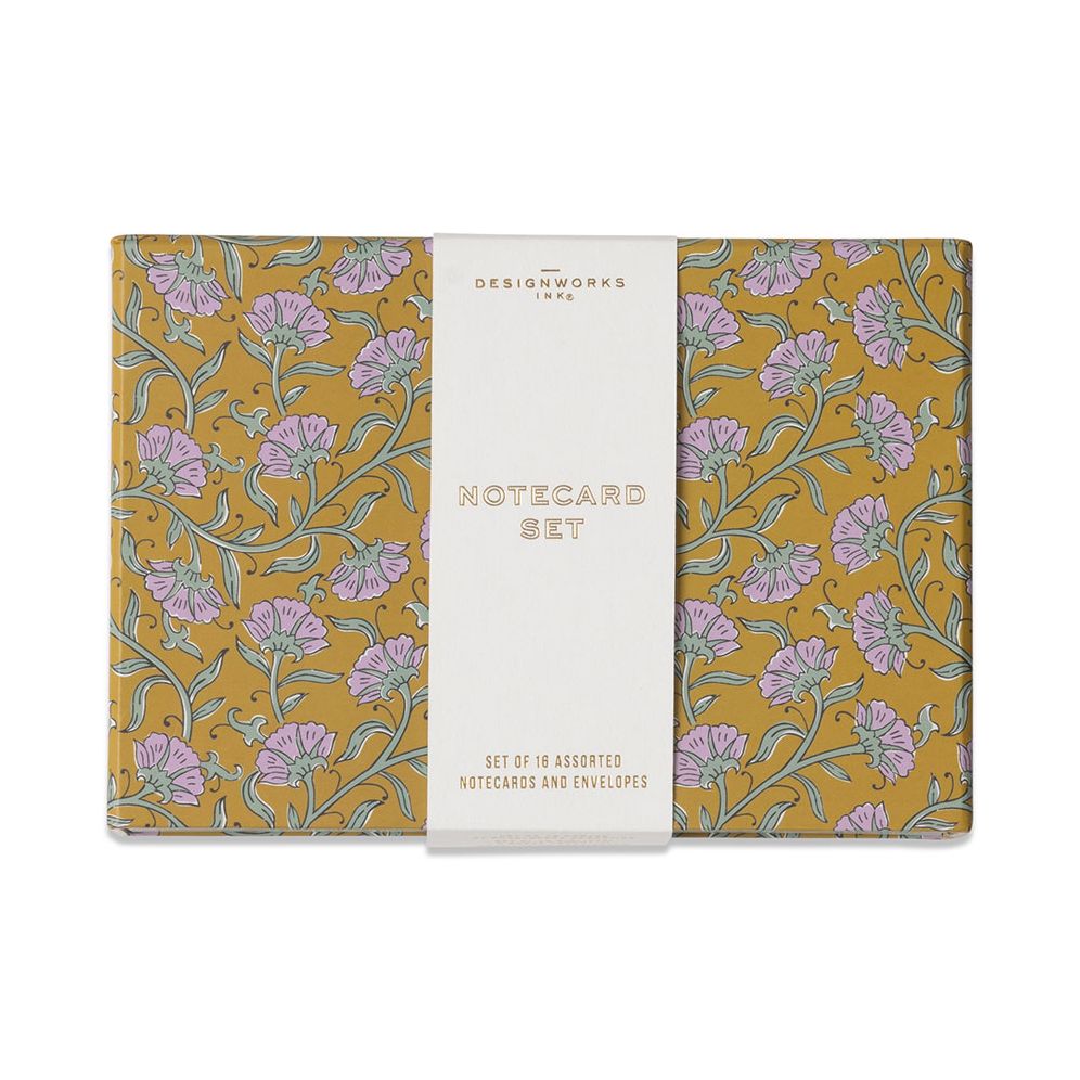 Vintage Floral Scalloped Notecard Set