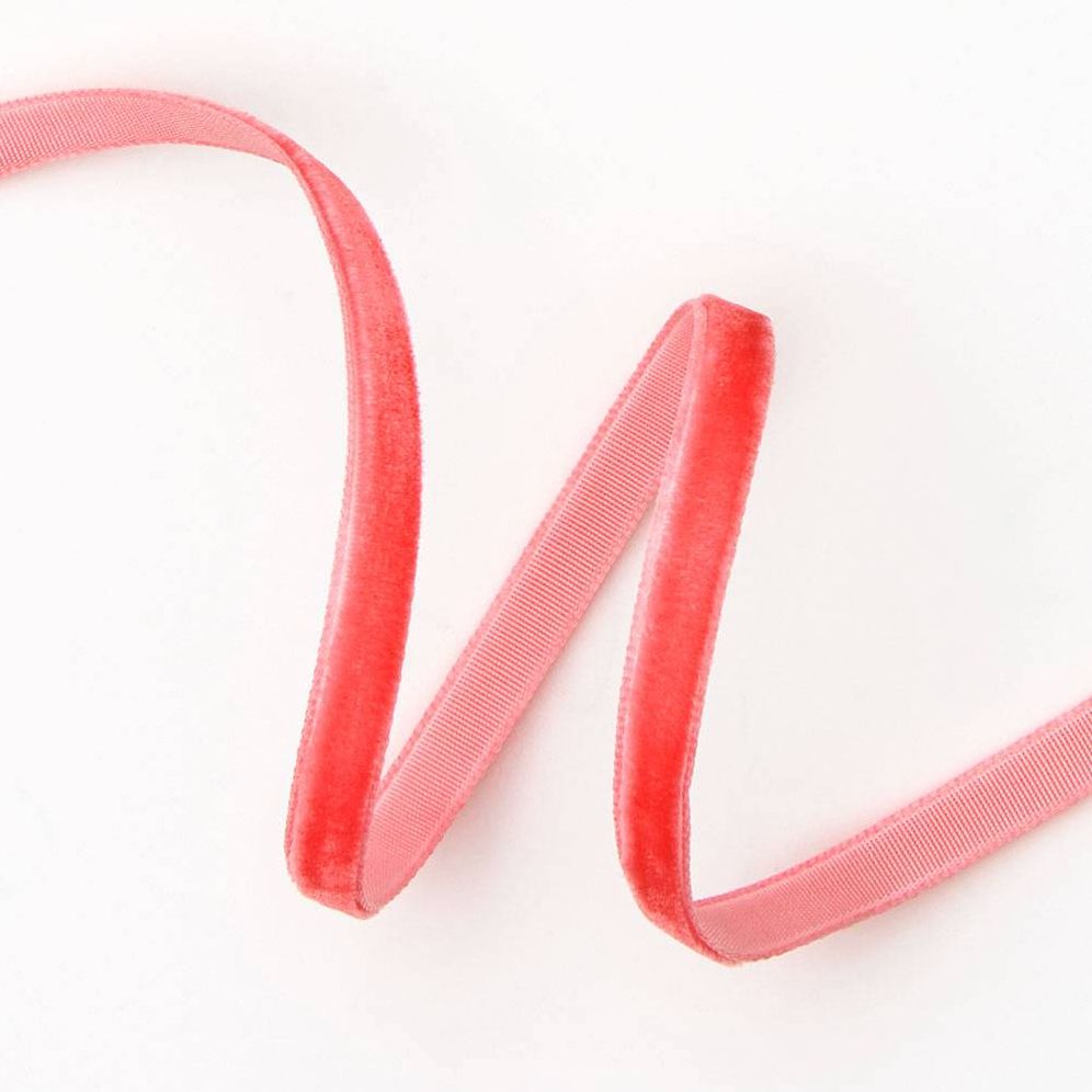 Pink Lemonade Velvet Ribbon 1/4" 10 YD