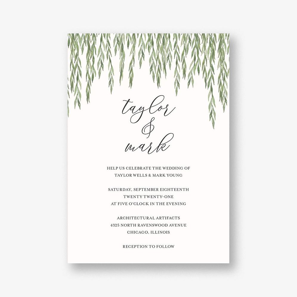 Willow Boughs Wedding Invitation