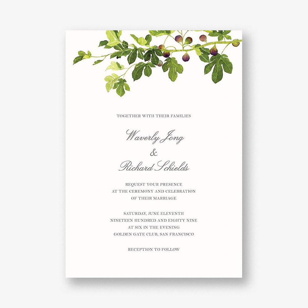 Fig Branches Wedding Invitation