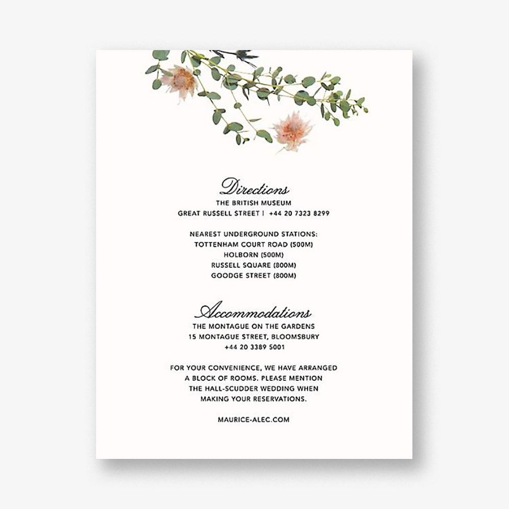 Fleurs Sauvages Information Card