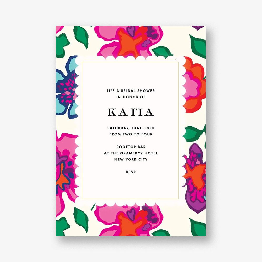 Floral Punch Bridal Shower Invitation