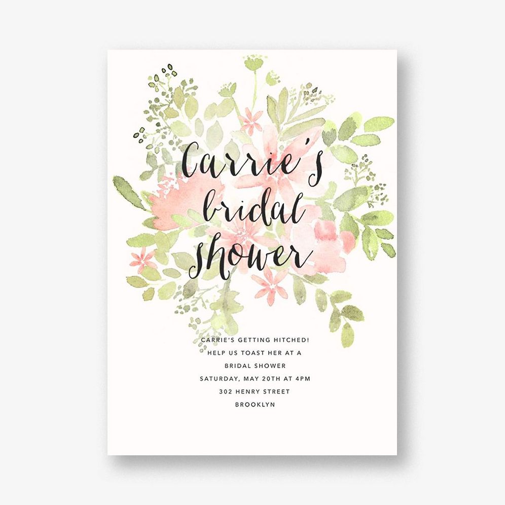 Pressed Blossoms Bridal Shower Invitation