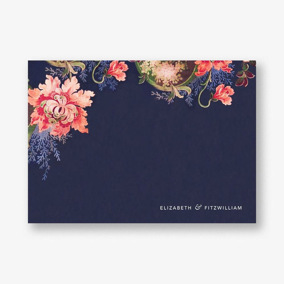 Rose Floral Ikat Stationery