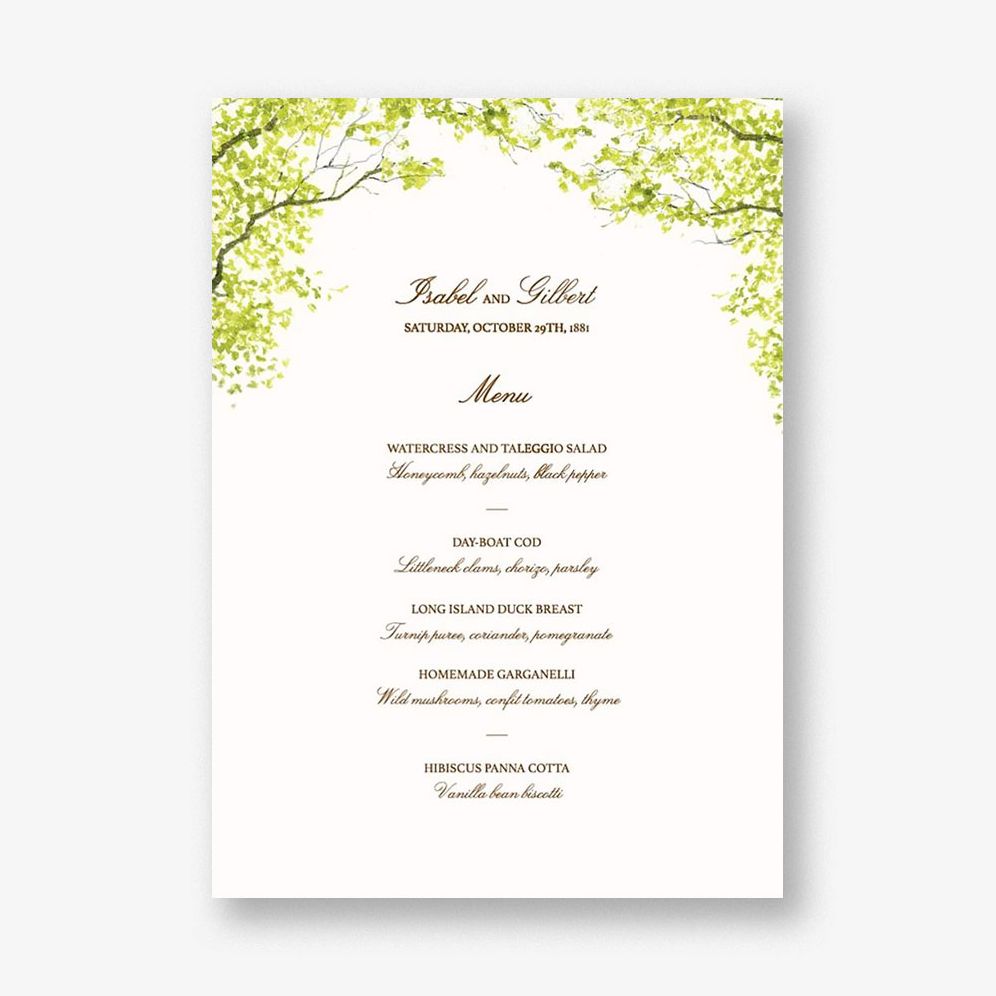Spring Orchard Menu