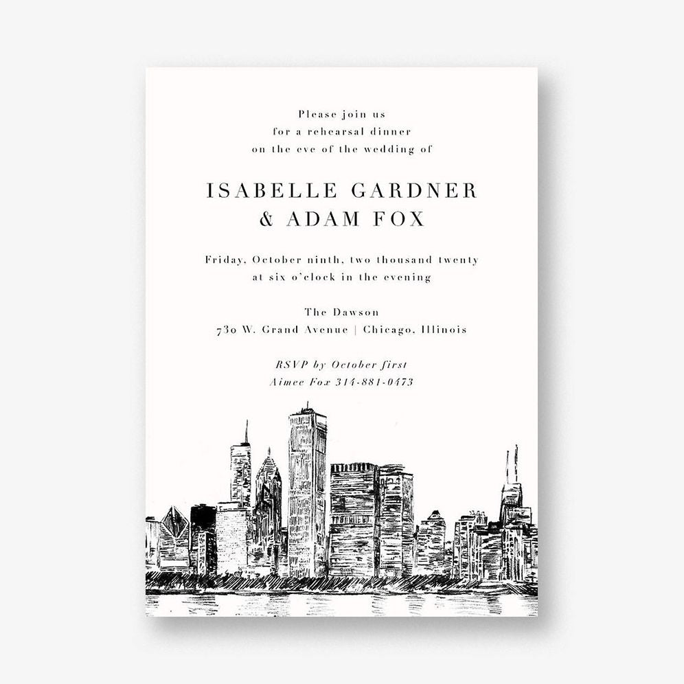 Chicago Rehearsal Dinner Invitation