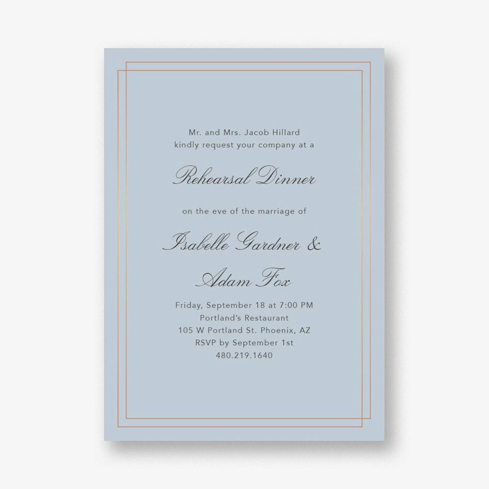 Duo Border Rehearsal Dinner Invitation