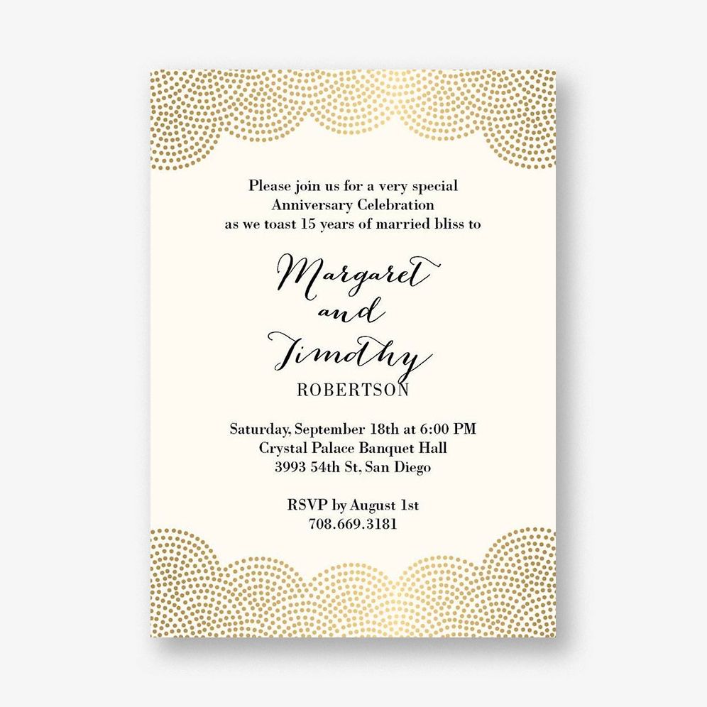 Scallop Dots Anniversary Party Invitation