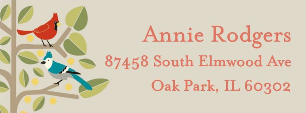 Birds Return Address Label