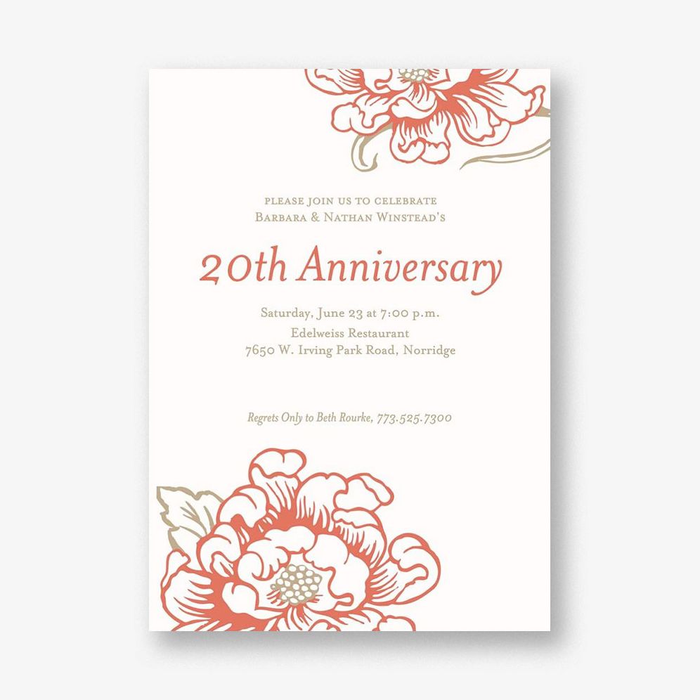 Cottage Bloom Anniversary Invitation