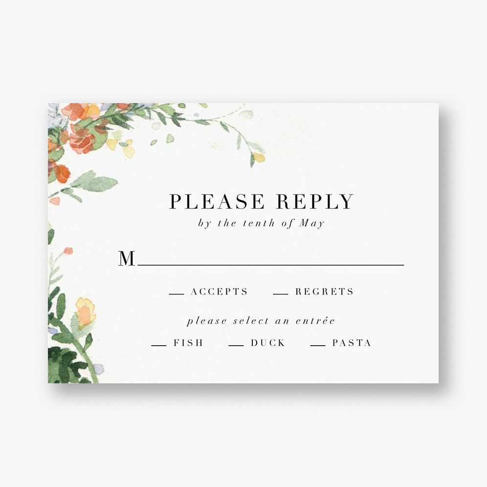 Watercolor Garland Response Card