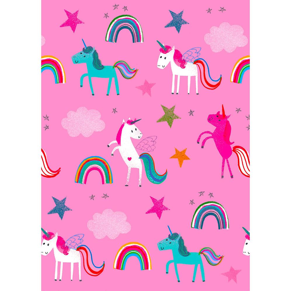 Pink Unicorns Flat Wrap