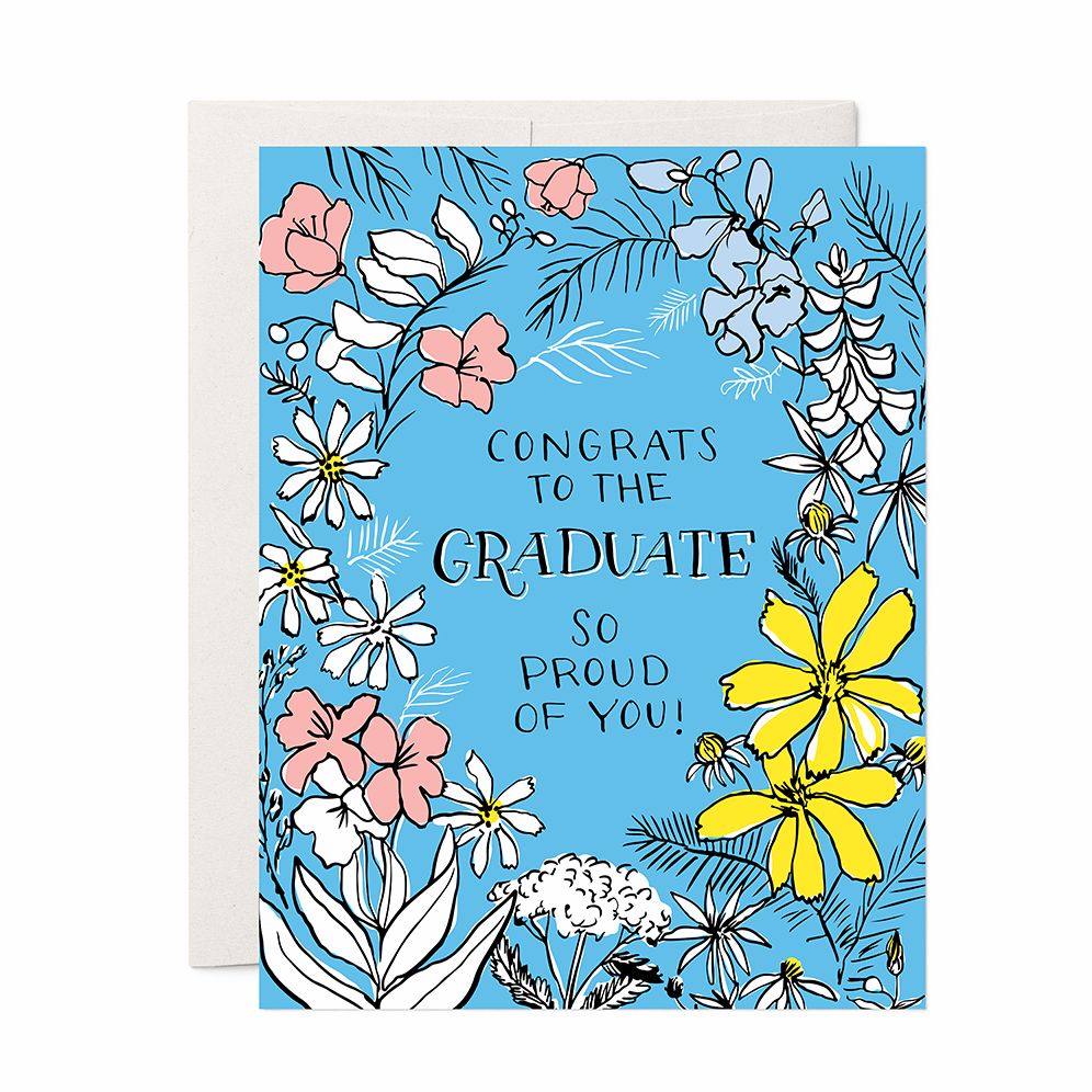 Proud Floral Graduation Card