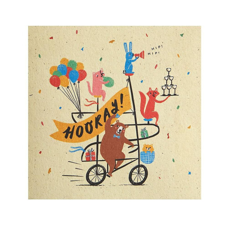 Bicycle Critters Birthday Card