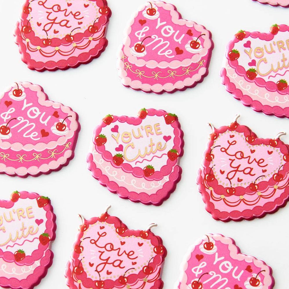 Vintage Heart Cake Stickers