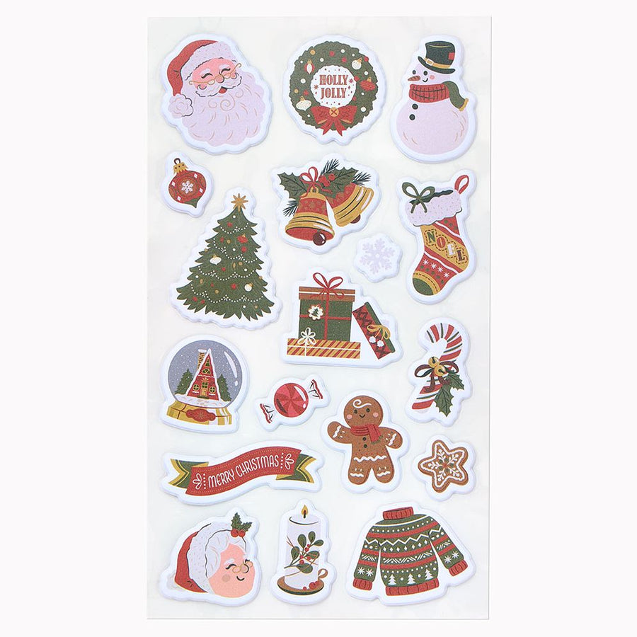 Traditional Christmas Puffy Stickers