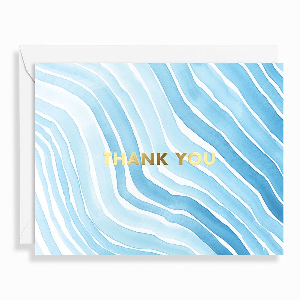 Watercolor Waves Thank You Card