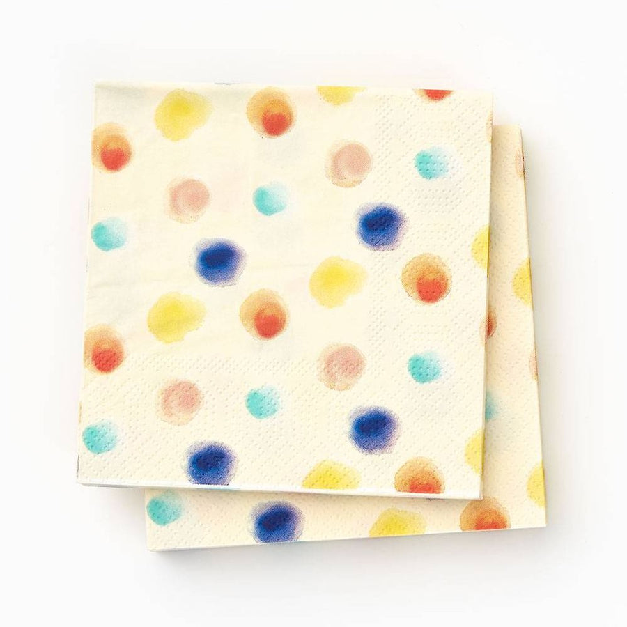 Watercolor Dot Cocktail Napkins