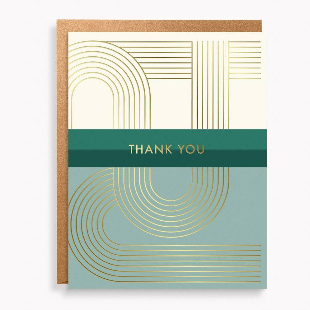 Modern Foil Stripe Thank You Stationery Set