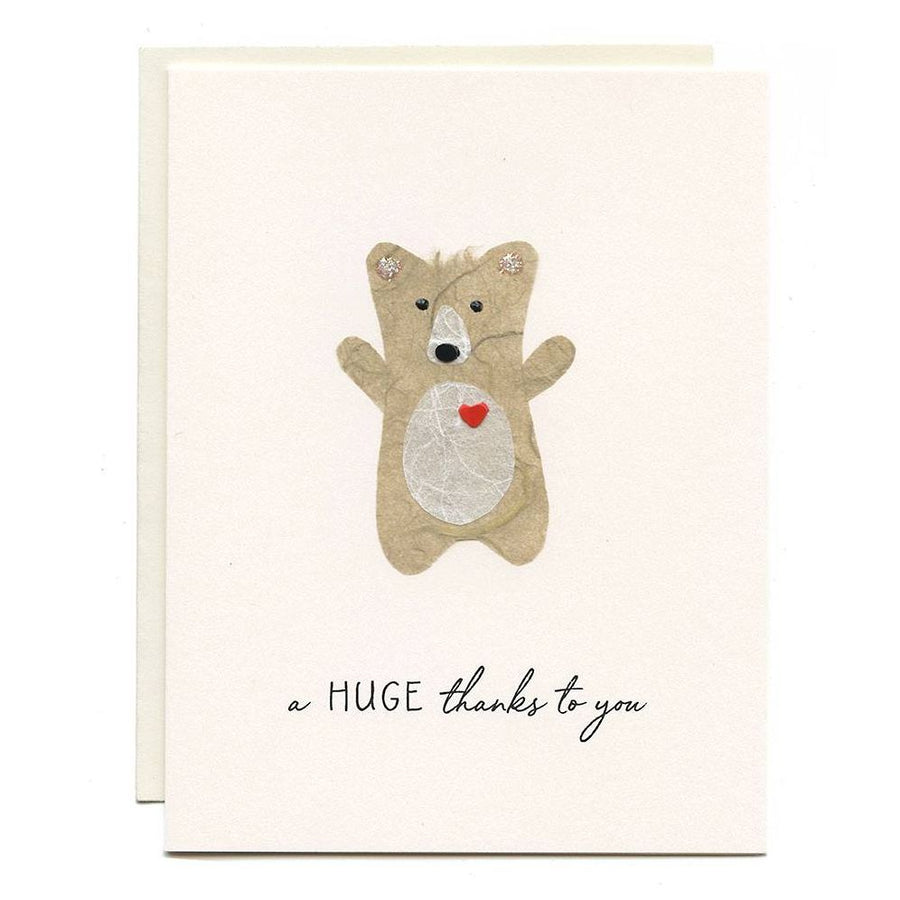 Handcrafted Bear Hug Thank You Card