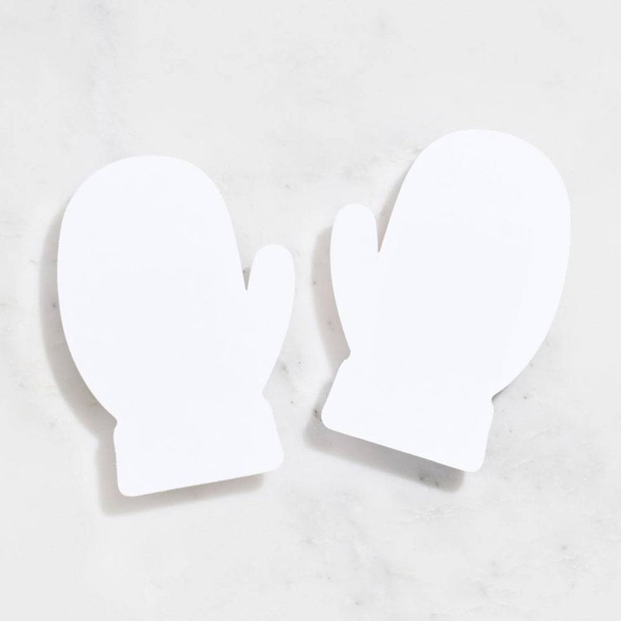 Pure White 4 Bar Mitten Shaped Cards