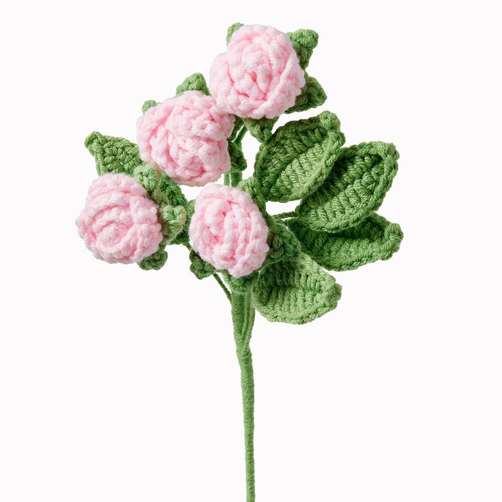 Pink Roses Bundle Crochet Flower
