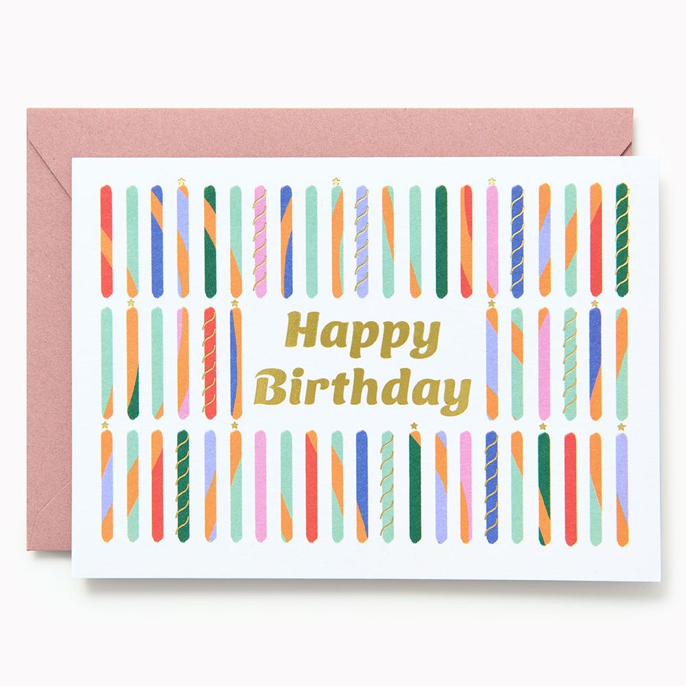 Colorful Candles Birthday Card