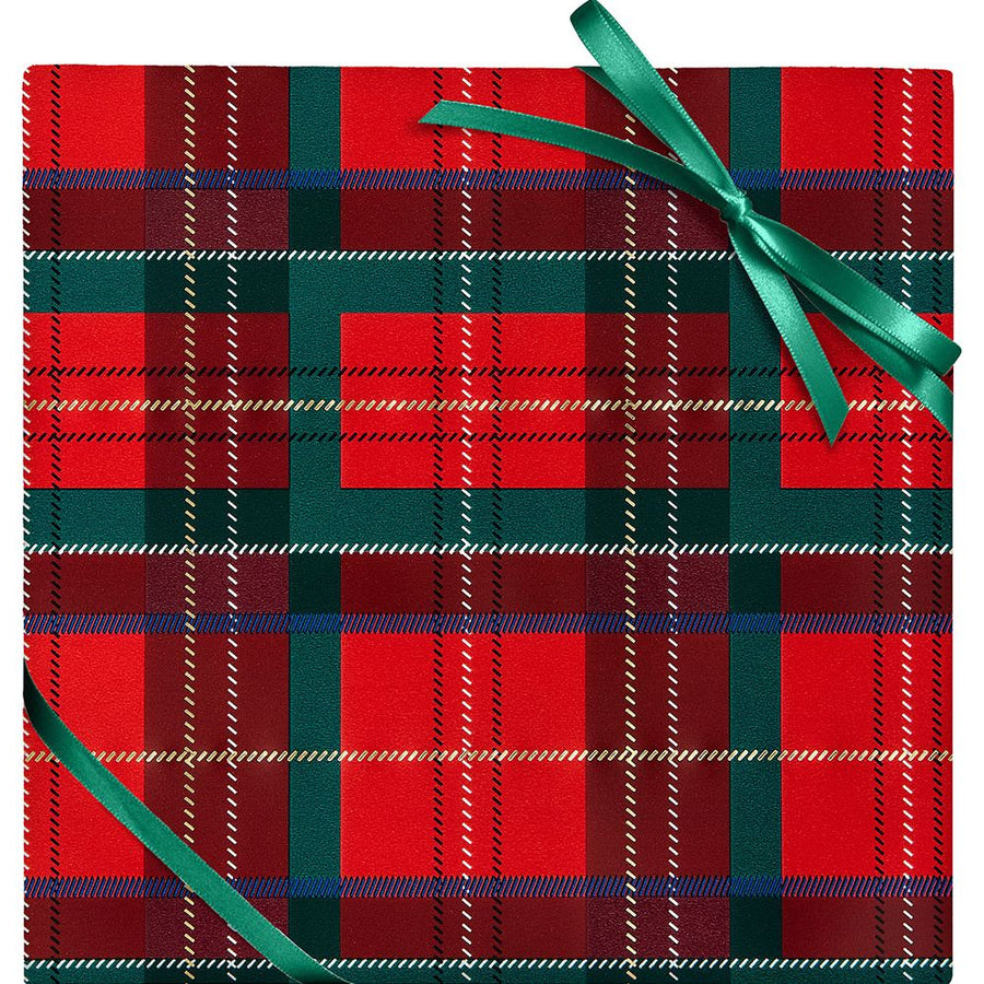 Holiday Plaid Stone Wrapping Paper
