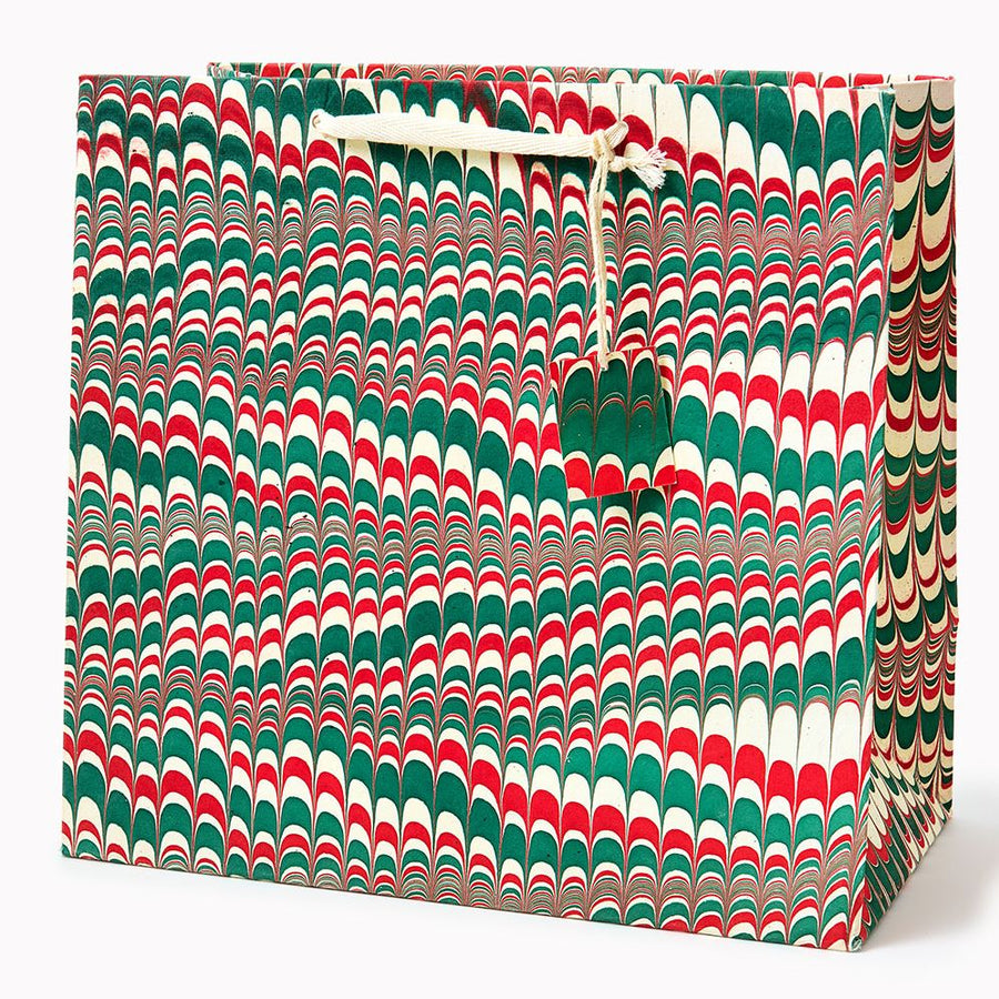 Festive Scallops Marbled Large Gift Bag