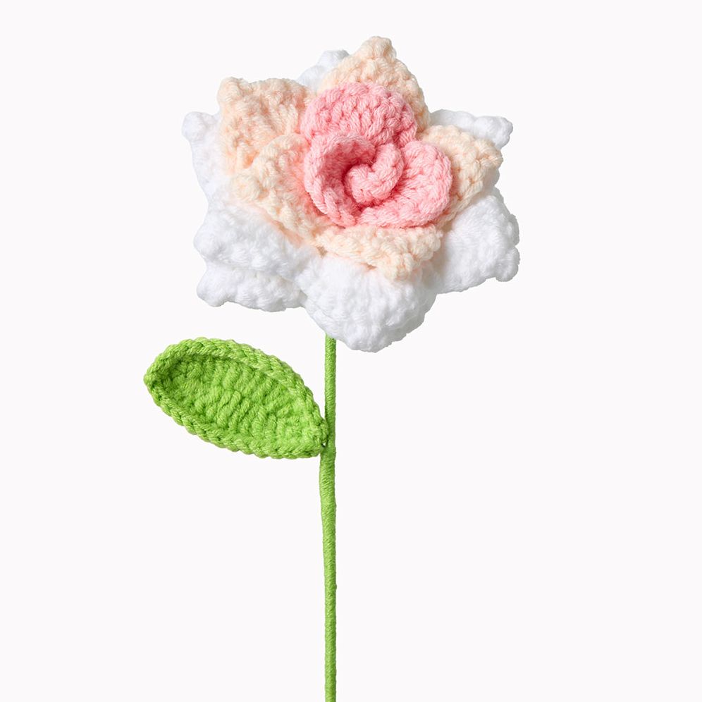 Pale Pink Rose Crochet Flower