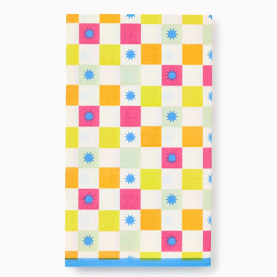 Checkered Guest Napkins Set of 20