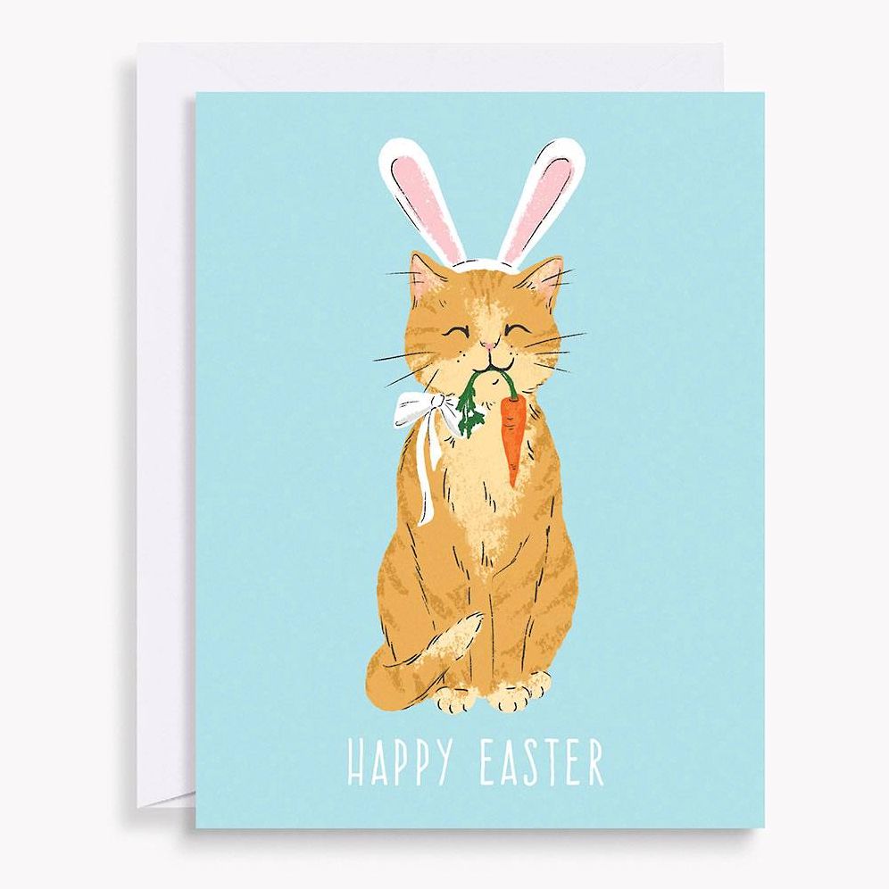 Cat with Bunny Ears Easter Card