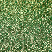 Gold Metallic Leaves on Green Handmade Paper