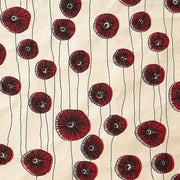 Red Flower Bloom on Cream Handmade Paper