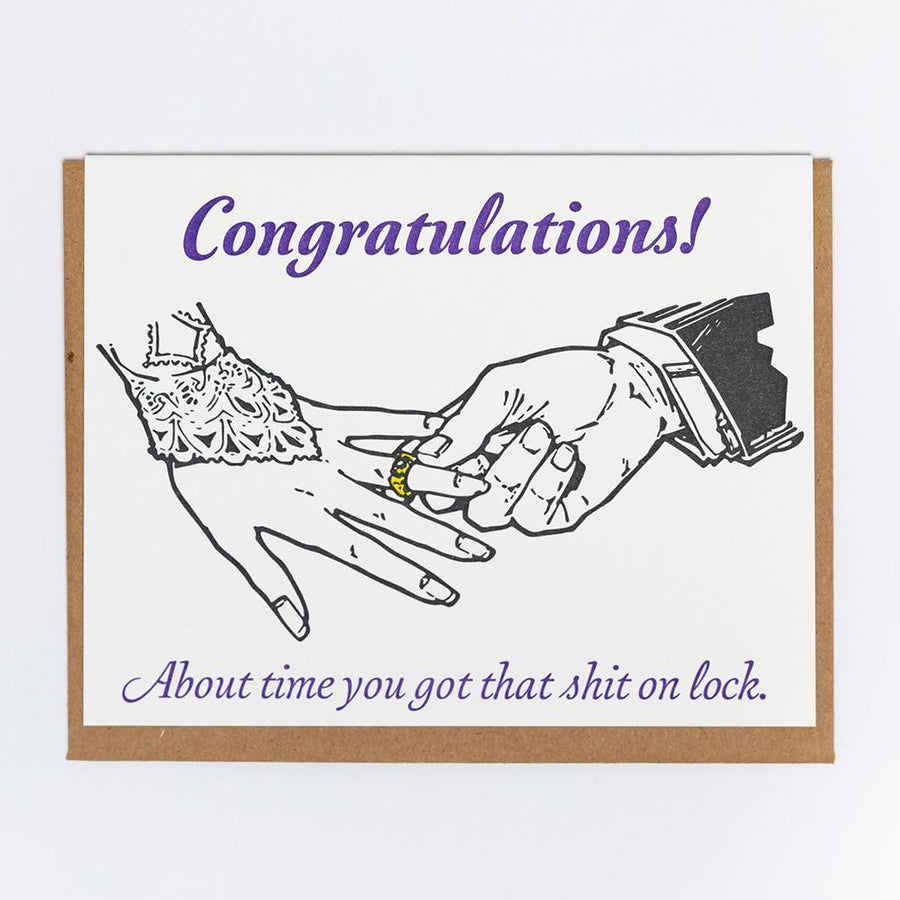 On Lock Wedding Card