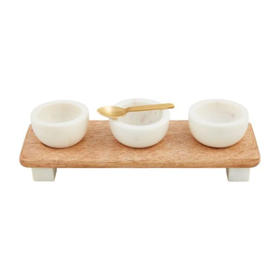 Marble Wood Tidbit Stand